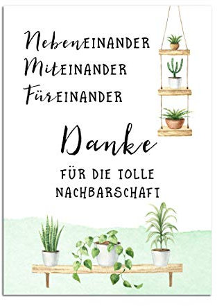 Postkarte Nachbarschaft Geschenk Nachbarn Geschenk beste Nachbarn