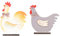 TOYANDONA 2 Stücke Holz Schriftzug Huhn Figur Küken Dekofigur Ostern Deko Aufsteller Objekt Osterdeko Figuren Frühling Dekoration Wohnzimmer Tischdeko Frühlingsdeko Kinder Party Geschenke