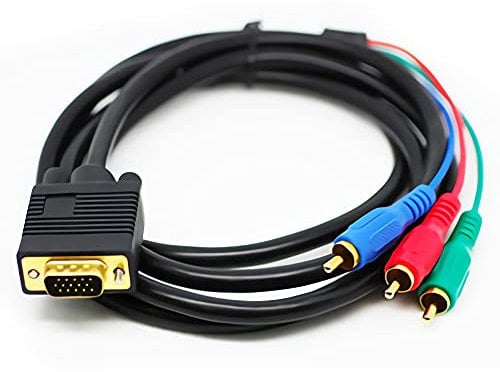 Bolwins R07S - Cavo VGA a 3 RCA maschio, VGA maschio a 3 RCA maschio, cavo da 1,5 m per laptop, DVD, PC, TV, monitor - cavo VGA a RCA
