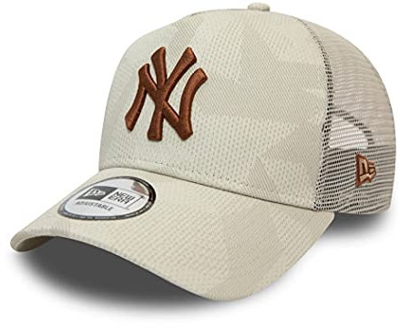 New Era New York Yankees MLB Multi Camo Beige A-Frame Adjustable Trucker Cap - One-Size