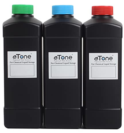 3 latas de 1 L (1000 ml) para almacenamiento de química fotográfica de cámara negra (3 latas de 1 L)