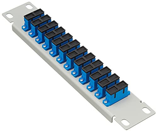 Delock Panneau de Brassage Fibre Optique 10 12 Ports SC Duplex Bleu 1 HE Gris