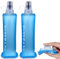 CybGene Faltbare Trinkflasche Sport, Flask Bottle TPU Trinkflasche Fahrrad,BPA-Frei,Langlebig,Geschmacksneutral,Outdoor Wasserbehälter zum Wandern,Joggen,Camping und Klettern(Blau, 250ml*2)