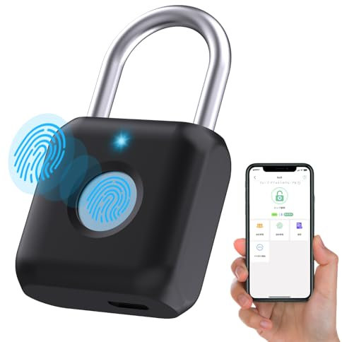 Schloss Fingerabdruck, Eseesmart Smart Schloss mit Fingerprint Bluetooth APP, Fingerabdruck Vorhängeschloss, Elektronisches Klein Schloss für Gym Spind Fitnessstudio Schrank