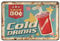 QQIAEJIA Cartel de Chapa de Metal Bebidas gaseosas Bebidas frías Cartel de Chapa Cartel de Aluminio de Metal Decoración de Pared Vintage Cartel Retro para Bares Restaurantes Cafés Pubs Decoración del