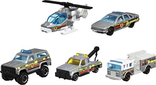 Matchbox Autos, 5er Pack Spielzeugautos, LKWs und Flugzeuge im Maßstab 1:64, Sammelbare 70-jährige Jubiläumspackung