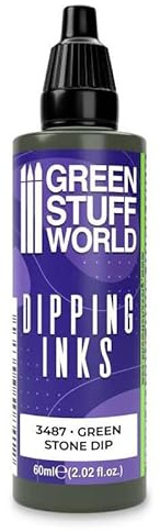 Green Stuff World Dipping Ink 60 ml kontrastreiche Modellfarbe (Schwarz-Grün-Stein)