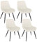WOLTU Esszimmerstühle 4er Set, Polsterstuhl Samt, Küchenstuhl gepolstert, Akzentstuhl für Wohnzimmer Schlafzimmer Küche, ergonomischer Stuhl mit Rückenlehne, Cremeweiß, BH331cm-4