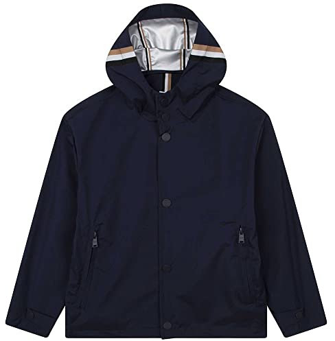 BOSS - Coupe-Vent à Capuche Bleu 100% Polyester 12ANS