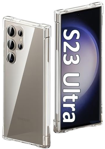 USTIYA Samsung Galaxy S23 Hülle Ultra Clear TPU Vier Ecken Schutzhülle Transparent Weich