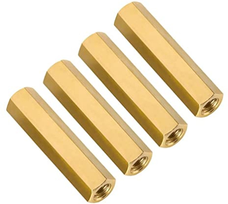 FEEIMOL Female Hex Spacer Standoff Brass Hex Standoff Bolts Nuts M4x25mm (10 pcs)