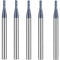CREEYA 5 Piezas Fresa de metal duro 2mm, 4 dientes/4 Flautas Fresas CNC, Negro AlTiN revestimiento, Fresas Carburo de recta 2mm Para Metal Madera ácido acrílico Plásticos (2mm)