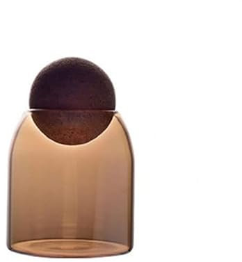 STORKY Home Ball Cork Lead-free Glass Jar with Lid Bottle Storage Tank Sealed Tea Cans Cereals Transparent Storage Jars Coffee Contains (Color : Amber 500ml)