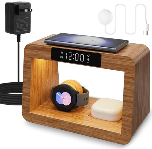 Wireless Charger Station for Samsung, Fast Charging Station with LED Light for SamsunglAndroid Phone. Wireless Phone Charger Station Only for Samsung Watch