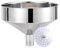 Stainless Steel Large Funnel 25 cm Stainless Steel Kitchen Kitchen with Removable Filter Metal Cooking Funnel for Transferring Liquid Grains (Color : Silver, Size : 25/8cm)