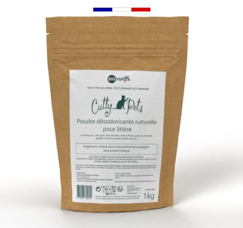 BioTonyx - Natürliches Deodorant-Pulver für Katzenstreu - Cutty Pets - Kleine Haustiere - Geruchshemmend & Nachfüllbar - Made in France (Nachfüllpackung Deodorant-Pulver)