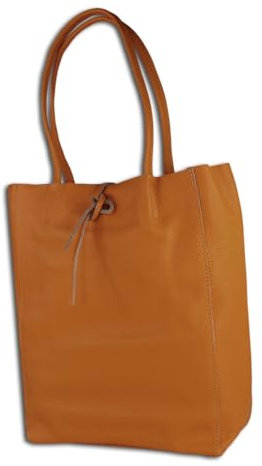Toscanto Damen Shopper Schultertasche Leder Tasche braun Cognac OTT112SN Leder Schultertasche