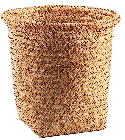 HOODANCOS Papelera Y Cesta De Mimbre Redonda Cesta De Basura De Mimbre Cesta De Basura De Mimbre Cesta De Almacenamiento De Tejida A Mano Cesta De Basura De Mimbre