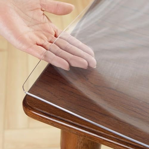 SSFMSF Mantel Transparente Protector de PVC Limpiable Impermeable Resistente al Calor Resistente Desgaste Fácil de Limpiar Adecuado para Mesa de Comedor. (Transparente, 2mm - 30 x 30 cm Rectangle)