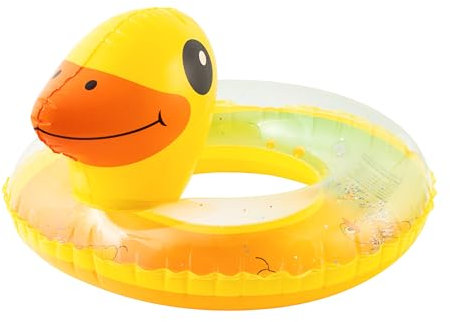 GROBRO7 Enten Aufblasbarer Pool Float - Gelbe Pool Float Röhre mit Glitzern, Riesiger Pool-Schwimmer Pool Spielzeug Baby Schwimmring für Kinder Sommer Strand Schwimmen Party Dekorationen (3-8 Jahre)
