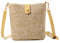 Syrads Sac à bandoulière en paille pour femmes Sac à bandoulière en paille d’été Sac de plage Sac à bandoulière Hobos sac de vacances,Jaune
