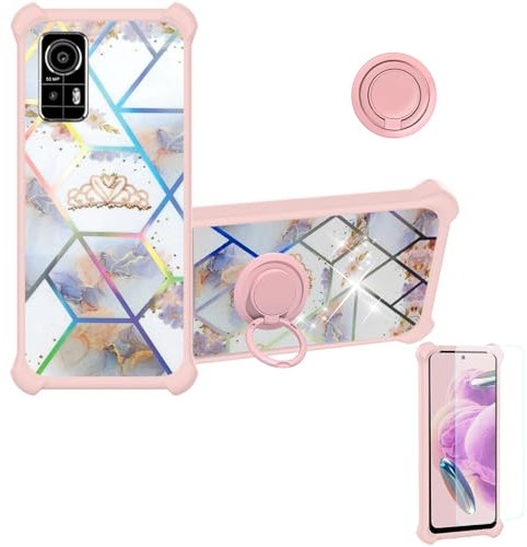 Aroepurt hülle Kompatibel Für Agm H6 Hülle Case Handyhülle Schutzhülle Cover [Mit 9H Härte HD Schutzfolie] PC + Silikon Ständer IMDF-HG