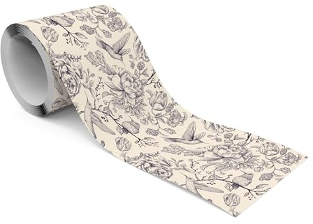 Muralo Bordüre Selbstklebend Kolibris zwischen den Blumen - 10x300 cm | Tapetenbordüre, Modernes Design, UV-beständig, halbmatt, glatt und abriebfest - ideal für Wohnzimmer und Schlafzimmer