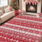 Homcomodar Weihnachten Teppiche Wohnzimmer 120x170cm Großer Teppich Waschbar Weihnachten Elchhirsch Teppiche Kurzflor Teppich Schlafzimmer für Weihnachten Esszimmer Küche