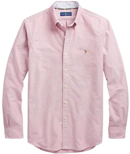 Ralph Lauren Mens Classic Long Sleeve Oxford Shirt, Crimson, XS