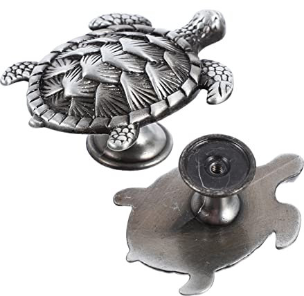 Angoily 4 Stück handhaben Garderobenknöpfe mit Tiermotiv Schildkröten-Schrankknöpfe Kommode Schublade zieht Schränke ziehgriff pull up grips Griffloch Türgriffe Schrankgriffe Zinklegierung