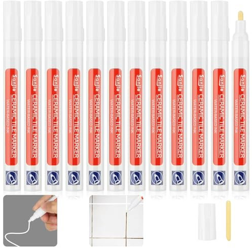 12-in-1 Tile Pen Set - White Grout Restorer, Wall Repair, Sealer, Filler, Paint Marker for Bathroom, Kitchen, Floor Tiles