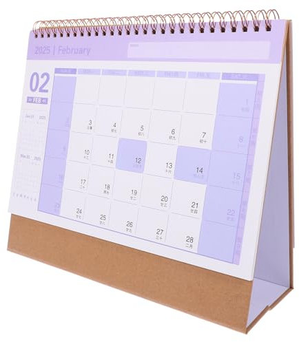 Tofficu Tischkalender Stehkalender Für Schreibtisch Kompakter Monatskalender Aus Hochwertigem Für Büro Und Zuhause Mit Doppelter Drahtbindung Für Einfache Nutzung
