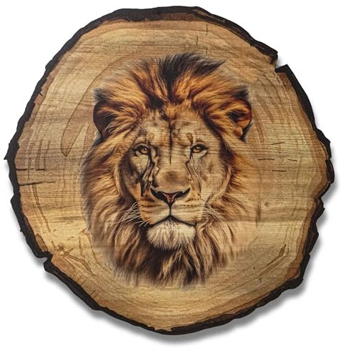 DARO Design - Wandbild Löwe Größe 30cm - Kunstdruck aufhängefertig - Wanddekoration Thema Jagd, Natur, Tiere