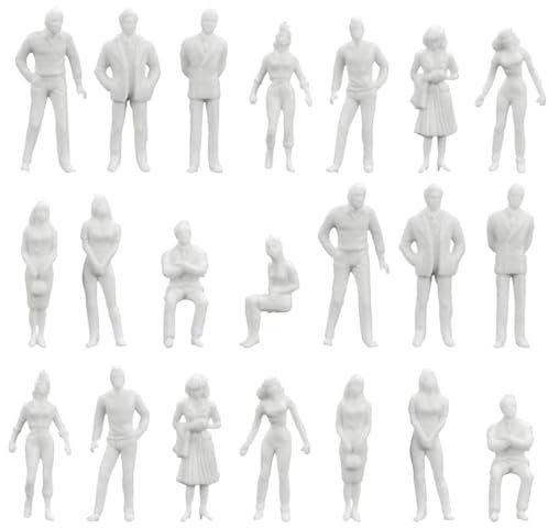 BEPSYOM 100 Miniatur Figuren Modellbau Diorama Unbemalte Menschenfiguren Architekturmodell Kleine Modelle von Menschen für Miniatur Szenen (Maßstab 1:150) (Weiße)