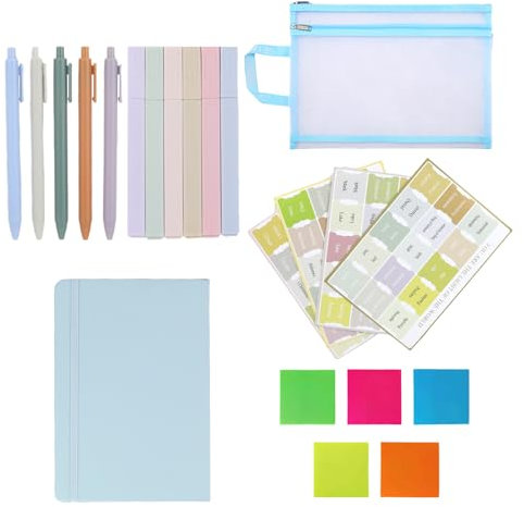 Cosmeria Bibel Journaling Komplettset Mit Bibelmarker, A5 Notizbuch, Bibel Register, Stifte Und Tragbare Tasche, Ideal Zum Bibelstudium Und Büroorganisation