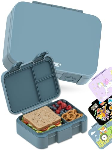 BEARFOOT Bento Box COMPACT Kinder Brotdose (Blau, 650 ml)