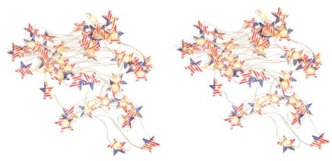 Uonlytech 2sätze Amerikanische Flagge String Lichter Mit Batterie Lampen Fernbedienung Für Unabhängigkeitstag Dekoration Warmweiß Sicher Und Bequem Für Innen Und Außeneinsatz