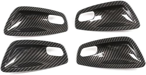 WXSSH Türgriffe im Autoinnenraum Für BMW 1er E81 E82 E87 E88 2007 2008 2009 2010 2011 Auto-Innentürgriff-Schüsselabdeckung(4Pcs Carbon Fiber)