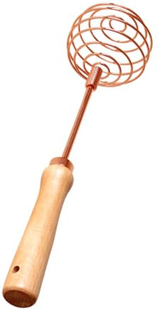 LIFKOME Manual Egg Beater with Wooden Handle Spiral Whisk for Cake Dessert Dough Mixing Lightweight Kitchen Tool for Easy Stirring and Cleanup