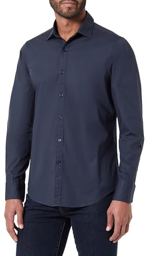 REPLAY Herren M4028K Hemd, 087 Blue, L
