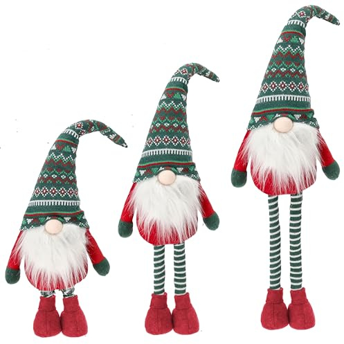 CREOLOGIC XXL-Wichtel Figur 140 cm · Wichtel Teleskopbeine · Weihnachtsdekoration Wichtel · Nordic Wichtel · Deko Wichtel · Dekorationsfiguren · Weihnachtswichtel Mann · Gnom (Grün Mann)