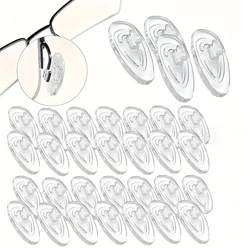 15 Pairs Silicone Nose Pads for Glasses, Universal Push-on Eyeglass & Sunglasses Nose Pads – Anti-Slip, Comfortable Fit & Soft, Replacement Spectacle Cushion for All Frames,Transparent Mirror Holder