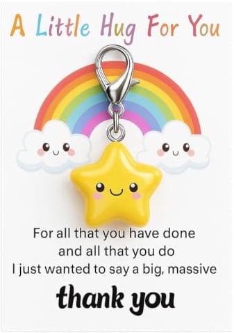 Porte-Clés Étoile, Porte-Clé Merci de Sac pour Femmes | Cadeaux de Porte-Clé Mignon avec Un Petit Câlin Pour Vous pour les Amateurs d'Étoiles Filles Amis