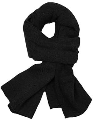 gyprprer Merino Wool Scarf for Men & Women – Soft Unisex Winter Shawl, Warm Breathable Knit Wrap Gift Black