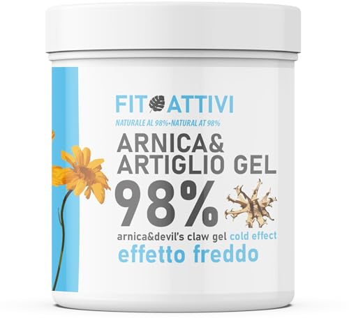 Arnica e Artiglio del Diavolo Forte 500ml Effetto Freddo 98% Arnica Per Cavalli Uso Umano Vitamina E Mentolo Menta per Massaggi Locali Made In Italy