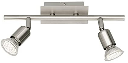 Reality Leuchten Deckenleuchte Nimes R82942107, Metall Nickel matt, exkl. 2x GU10