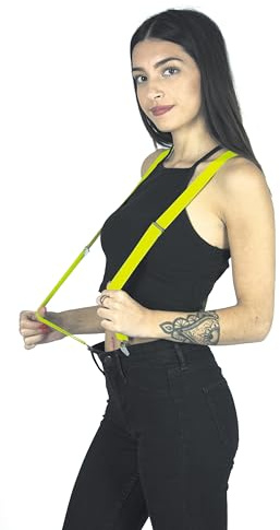 Boland 00601 - Hosenträger neon-gelb, one size, verstellbar, elegant, 20er Jahre, Gatsby, Karneval, Halloween, Fasching, Mottoparty, Verkleidung, Theater, Accessoire