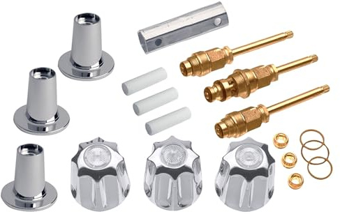Danco Bathtub and Shower 3-Handle Remodel/Rebuild Trim Kit for Gerber Faucets | Knob Handle | 11B-1H/C and 11B-4D | Chrome (39615)