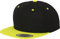 Yupoong Flexfit Unisex Kappe Classic Snapback 2-Tone, zweifarbige blanko Cap mit geradem Schirm, One Size Einheitsgröße für Männer und Frauen, Farbe blk/neonyellow