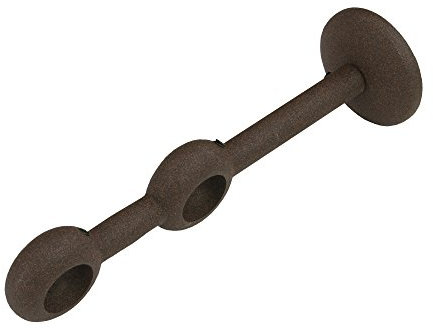 Liedeco Doppelträger 2-läufig, 13 cm für Gardinenstangen, Stilgarnituren 16 mm ø Esperanca | rost-antik | 1 Stück